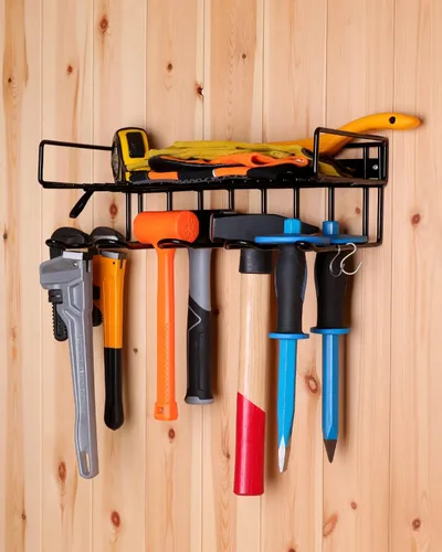 Miniatura 7 de UNITEDPOWER Soporte organizador de herramientas eléctricas montado en la pared, estante de almacenamiento resistente con estante para herramientas