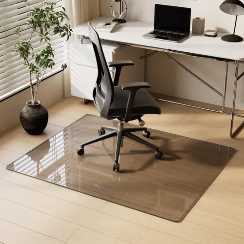 Miniatura 10 de Tapete para silla de 36 x 46 pulgadas para alfombra, vidrio templado resistente y duro, tapete transparente para silla de oficina, suelo