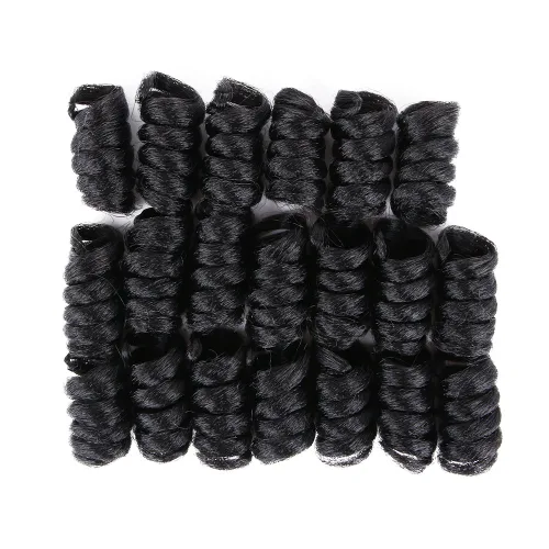 Miniatura 9 de BECUS Extensiones de cabello corto y rizado con trenzas de ganchillo para mujeres negras, paquete de 3 extensiones de cabello rizado de 10 pulgadas
