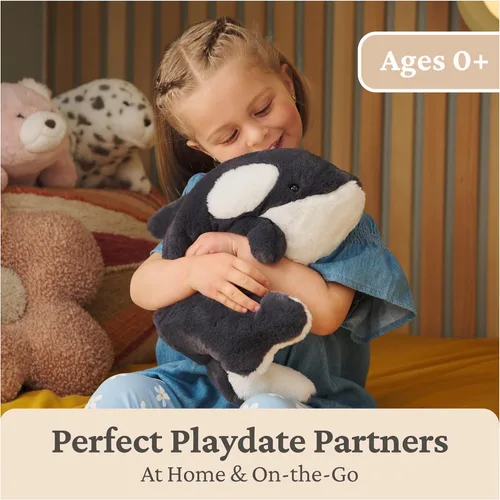 Miniatura 5 de GUND Flynn Orca Ballena de peluche, animal de peluche prémium de ballena para edades de 1 año en adelante, negro/blanco, 10 pulgadas