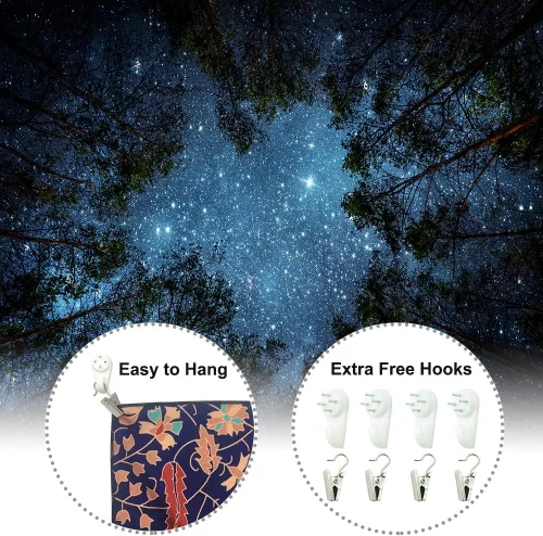 Miniatura 6 de HOMKUMY Tapiz de pared estrellado, tapiz de noche estrellada de bosque con impresión 3D, tapiz de árbol de estrella, tapiz psicodélico indio