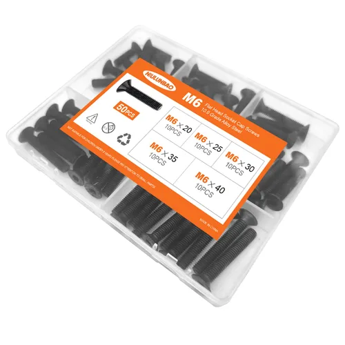 Miniatura 7 de Tornillos avellanados de cabeza plana M6 x 0.787 in, 0.984 in, 1.181 in, 1.378 in, 1.575 in, tornillos avellanados, acero de aleación de grado 10.9