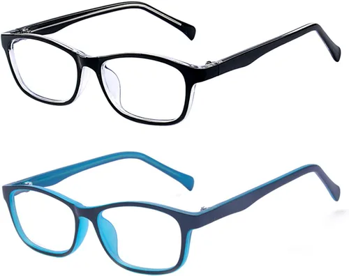 Miniatura 6 de Gafas de sol para niños, antiazules, rectangulares, antigolpes, con luz azul, UV400, antirreflejos, Negro