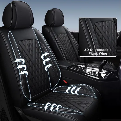 Miniatura 3 de IKABEVEM Fit for Kia Forte Seat Covers 2010-2024 Front Set Faux Leather Seat Cushion Waterproof Anti-Slip Seat Cushion Protector Compatible with