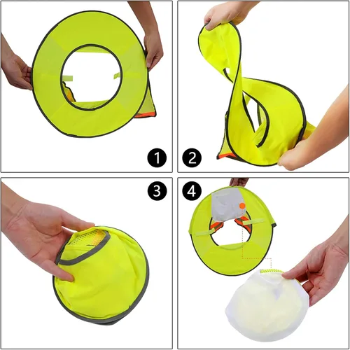 Miniatura 3 de Paquete de 4 parasoles de malla de ala completa con visera reflectante Amarillo Neón