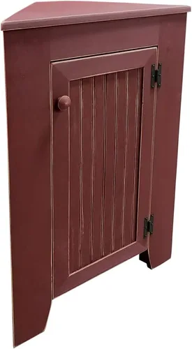 Miniatura 9 de Armario de esquina de madera maciza con puerta (salvia vieja)