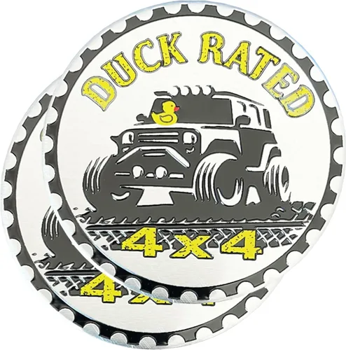 Miniatura 14 de 2 insignias de metal para automóvil de Booble Bounce, insignias de metal redondas 3D, compatibles con vehículos Jeep Wrangler, camiones, SUV, RV