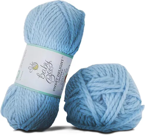Miniatura 12 de Baby Bee 5 - Hilo voluminoso para ganchillo y tejer – Madeja suave – 109 yardas de acrílico y poliamida para sombreros y mantas – Suministros