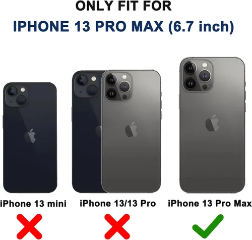 Miniatura 7 de Funda para iPhone 13 Pro Max con funda de clip para cinturón, 2 protectores de pantalla, protección contra caídas de grado militar, cuerpo completo