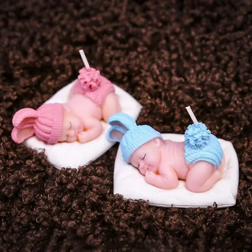 Miniatura 4 de 2 moldes de silicona para jabón con diseño 3D para bebé, lindo molde para hacer velas, pasteles, chocolate, fondant, manualidades de resina