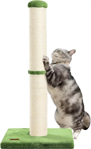 Miniatura 11 de Karolpar Poste rascador para gatos de 34 pulgadas con cuerda de sisal natural, 4.3 pulgadas de diámetro grande, árbol rascador para gatos de Beige