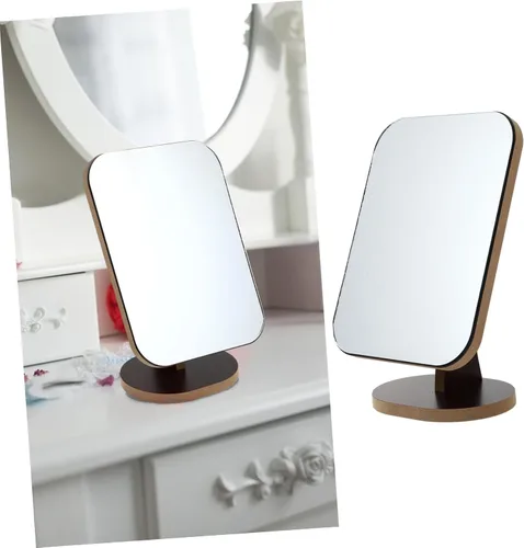 Miniatura 9 de FOMIYES Mesa de maquillaje portátil Espejo giratorio Vanidad de escritorio Espejo cosmético simple de madera