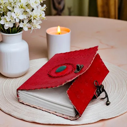 Miniatura 6 de Libro de Cuero de las Sombras Diario en Cuero Genuino encuadernado para mujeres y hombres, libro de hechizos cuaderno para viajar Cuaderno de Azul