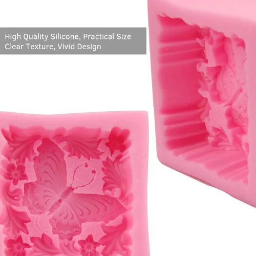 Miniatura 6 de Paquete de 2 moldes de jabón de flores de mariposa para hacer jabón, molde de silicona floral 3D para jabones hechos a mano, bombas de baño, barras