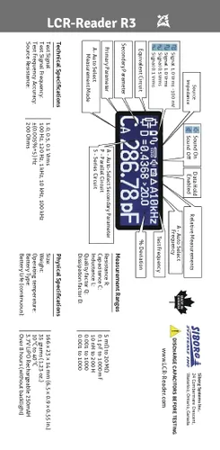 Miniatura 3 de Multímetro digital LCR-Reader-R3 con multiligual Interfaz: LCR-Meter, Probador de diodos/LED, generador de señal (amarillo)