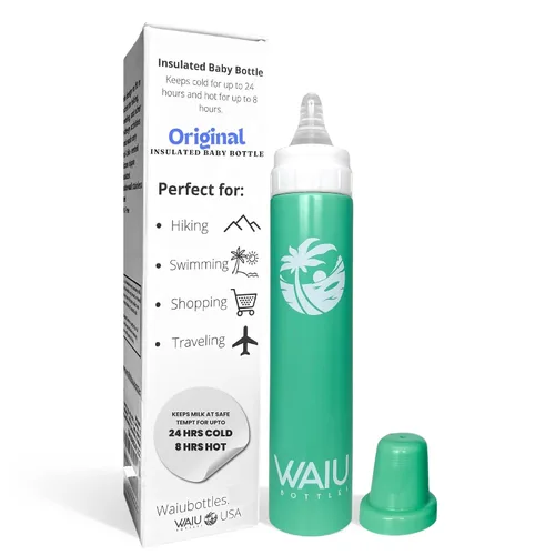 Miniatura 13 de Waiu - Biberón aislado de acero inoxidable de 4 onzas, mantiene las bebidas frías 24 horas, calientes 8 horas, sin BPA, aislado al vacío, biberón