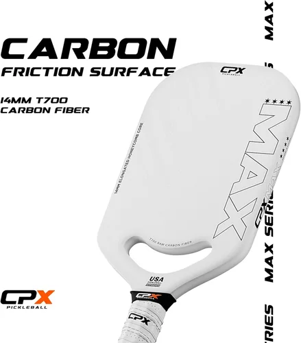 Miniatura 5 de CPX MAX T700 - Raqueta alargada de fibra de carbono cruda, grado profesional Diamante blanco