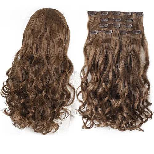 Miniatura 44 de Extensiones de cabello negro lacio, 2 juegos de extensiones de cabello con clip para mujeres, Halloween, 5 piezas de 22 pulgadas, piezas de cabello