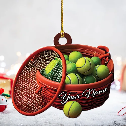 Miniatura 12 de Adorno plano acrílico personalizado para niña, jugador de tenis, regalo para amantes del tenis, jugador de tenis, adorno de Navidad para árbol