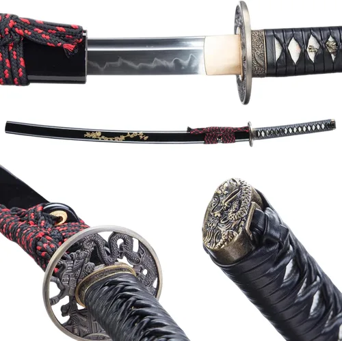 Miniatura 8 de Katana de entrenamiento, espada tradicional hecha a mano, Katanas de espiga completa de acero de resorte 9260, auténticas espadas samuráis