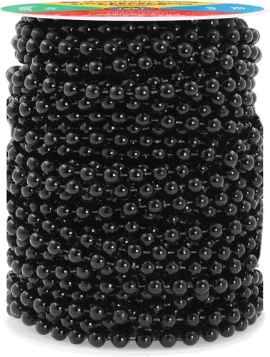 Miniatura 55 de Mandala Crafts Rollo de cadena de perlas negras de 0.157 pulgadas (0.157 in), guirnalda de perlas de 44 yardas para decoración de bodas, arreglos