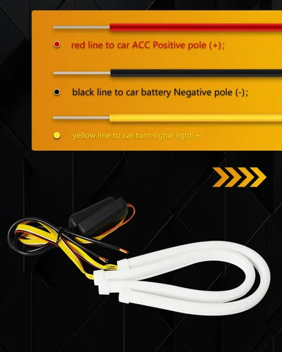 Miniatura 6 de Qasim 30 cm/12 pulgadas tira LED secuencial de conmutación para vehículos, tiras LED flexibles de 12 V para coche, luz diurna DRL, luces de señal