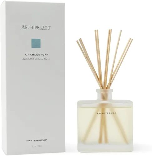 Archipelago Botanicals Charleston Difusor de varillas | Incluye aceite de fragancia, recipiente de vidrio y 10 varillas difusoras | Perfecto para el