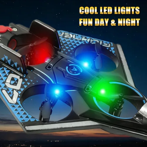 Miniatura 8 de Avión RC con spray frío, aviones de control remoto de espuma con luz LED, juguetes de combate de 360°, rollo de acrobacias, avión RC para niños