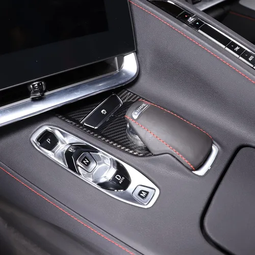 Miniatura 4 de Sekhyna Cubierta de panel de palanca de cambios ABS 1 unidad compatible con Corvette C8 Stingray 2020-2023 consola central antideslizante cubierta