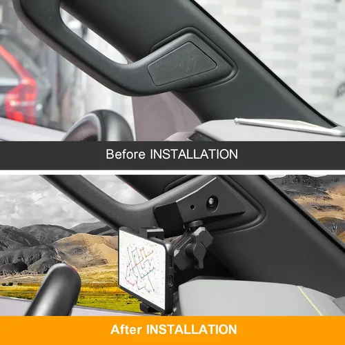 Miniatura 5 de FUNY Soporte para teléfono lateral izquierdo para salpicadero, compatible con Chevy Silverado y Gmc Sierra 1500 2023 2024 2025 2026, estabilizador