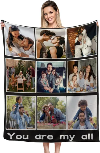 Miniatura 12 de Manta personalizada, diseño de vellón con texto, mantas con imágenes personalizadas para bebé, madre, padre, adultos, amigos, amantes, perros, 1 Foto