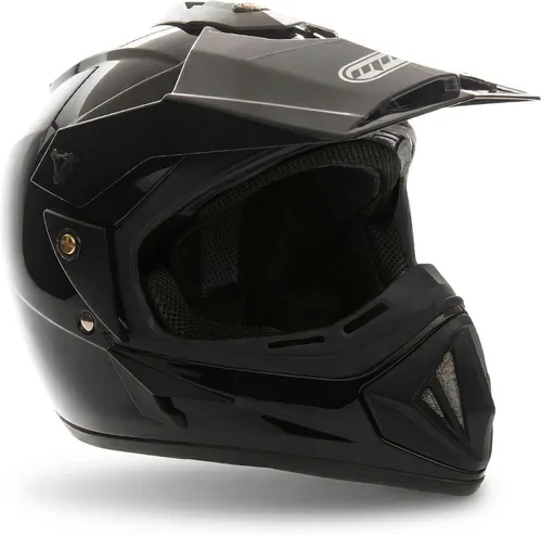 Miniatura 2 de MMG 30 Combo Casco de motocicleta todoterreno para adultos DOT, MX ATV Dirt Bike Motocross UTV, tamaño grande, negro brillante con guantes y gafas