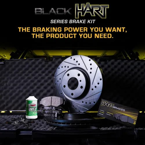 Miniatura 3 de Hart Brakes Kit de frenos y rotores delanteros Pastillas de freno delanteras Rotores y pastillas de freno Pastillas y rotores de freno