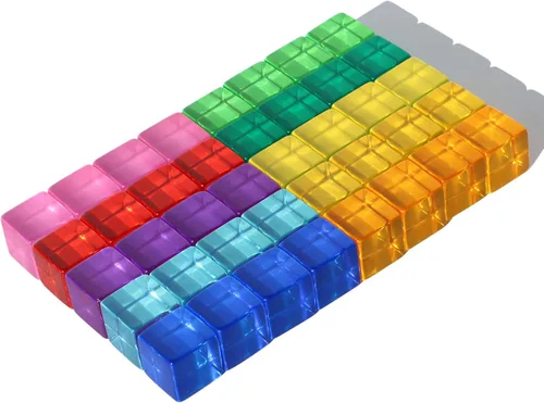 Miniatura 2 de Candywood Bloques de cubos de gemas de acrílico arcoíris para niños, educativos, juguetes de cristal para aprendizaje de bebé, juguetes apilables
