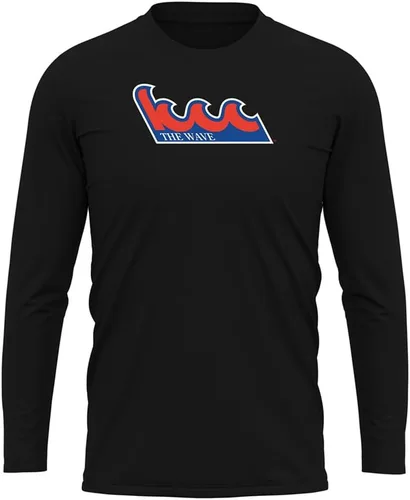Miniatura 34 de Camisa deportiva de manga larga oficial de la NCAA Collegiate para hombre, colección negra con logotipo primario