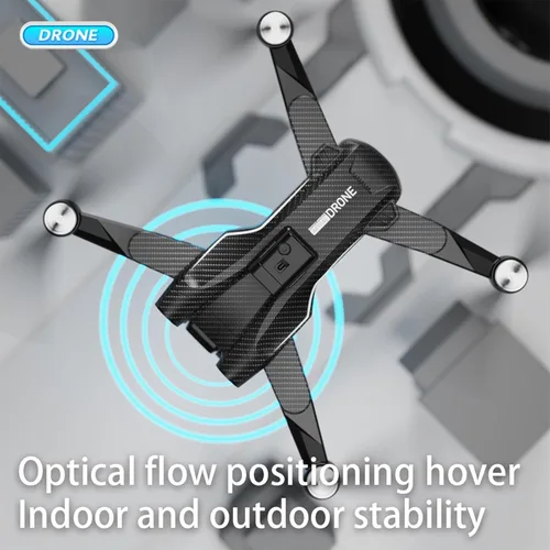 Miniatura 6 de Drone sin escobillas con cámara ESC FPV plegable con funda de transporte, giro de 360°, regalos de juguetes para niños y adultos, flujo óptico