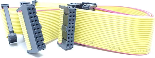 Miniatura 6 de Paquete de 5 conectores hembra IDC 2x10 20P 0.100 in 4.7 in 4 pulgadas, cable de cinta plano amarillo, filas dobles 20 pines paso FC F/F
