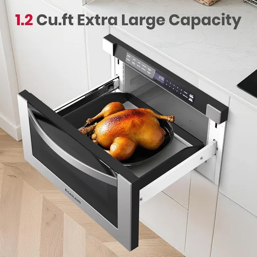 Miniatura 6 de GASLAND Cajón de microondas de 1.2 pies cúbicos de 24 pulgadas, microondas de cajón integrado de 1000W, microondas debajo del mostrador, microondas