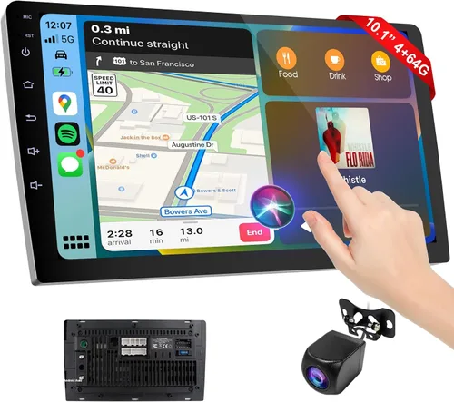 Miniatura 9 de Haudio Carplay - Pantalla para automóvil, CarPlay inalámbrico de 10.1 pulgadas y Android Auto, cámara de respaldo, estéreo de automóvil de doble