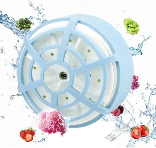 Miniatura 7 de Lavadora de verduras de frutas, dispositivo limpiador de frutas impermeable, purificador de verduras de electrólisis ultrasónica mini limpiador, azul