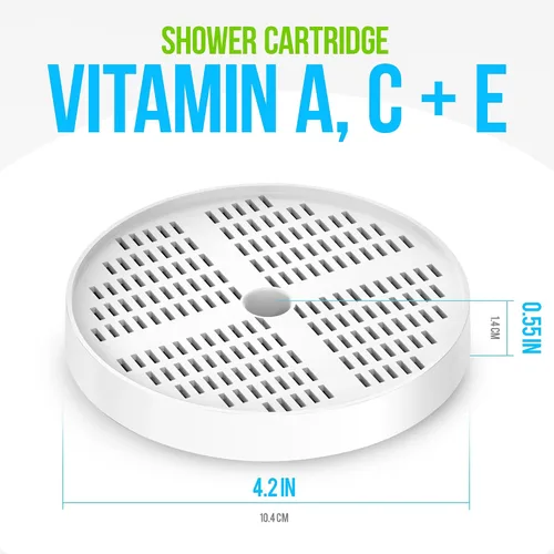 Miniatura 4 de AquaHomeGroup Vitamina C + E + Un cartucho de repuesto para cabezal de ducha hexagonal