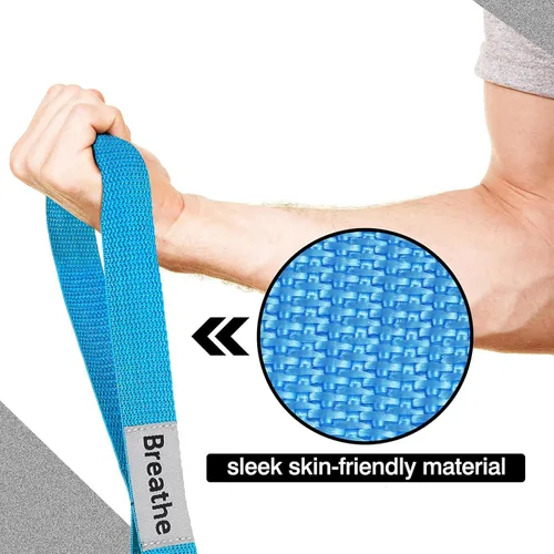 Miniatura 17 de Correa elástica para yoga, no elástica, con letras y comentarios, 10 bucles para terapia física, ejercicio, pilates, baile, gimnasia