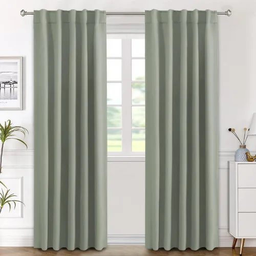 Miniatura 140 de H.VERSAILTEX Cortinas opacas con aislamiento térmico, paneles de tratamiento de ventana, cortinas opacas para oscurecer la habitación, cortinas Gris