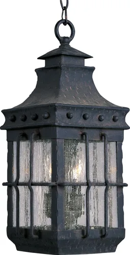 Maxim 30088CDCF Nantucket - Farol colgante de cristal semillero para exteriores, 3 luces, 180 vatios totales, 19 pulgadas de alto x 9 pulgadas de