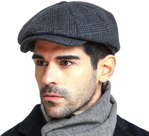 Gorra de caza para hombre de Newsboy Gatsby estilo vintage boina plana para conducir para caza para regalo para novio
