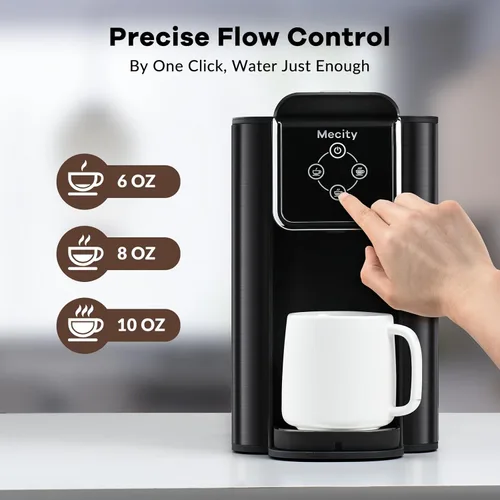 Miniatura 5 de Mecity Cafetera 3 en 1 de una sola porción, máquina de café compatible con cápsulas K Cup, cafetera instantánea, tetera, taza de 6,8,10 onzas, Gris