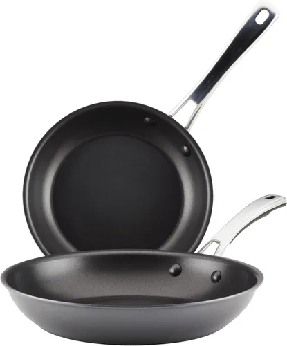 Miniatura 12 de Rachael Ray Cook + Create Sartén para Freír Anodizada Dura Antiadherente, 10 Pulgadas - Negro