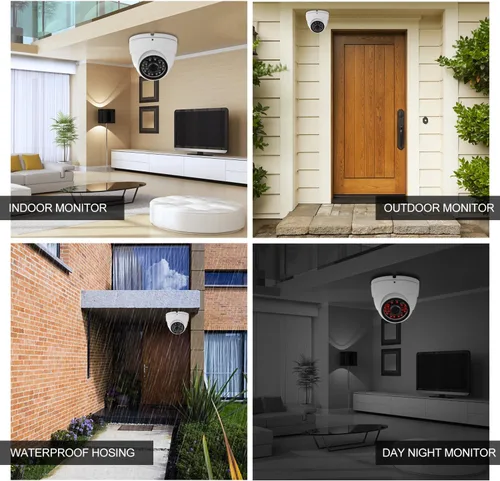 Miniatura 6 de Cámara CCTV analógica HD 1080P 4 en 1 (TVI/AHD/CVI/960H analógica) Cámara de seguridad Cúpula de carcasa de metal al aire libre, 24 IR-LEDs True Day