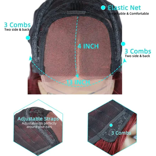 Miniatura 3 de Pelucas de cabello humano ondulado con encaje frontal, nudos blanqueados previamente despuntados con abuelitos, sin pegamento, 13 × 4, cabello
