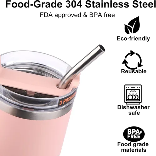 Miniatura 4 de AIERSA Pajitas de metal para repuesto de vaso de 40 onzas, popote de acero inoxidable reutilizable de 12 pulgadas compatible con Stanley Cup, 6